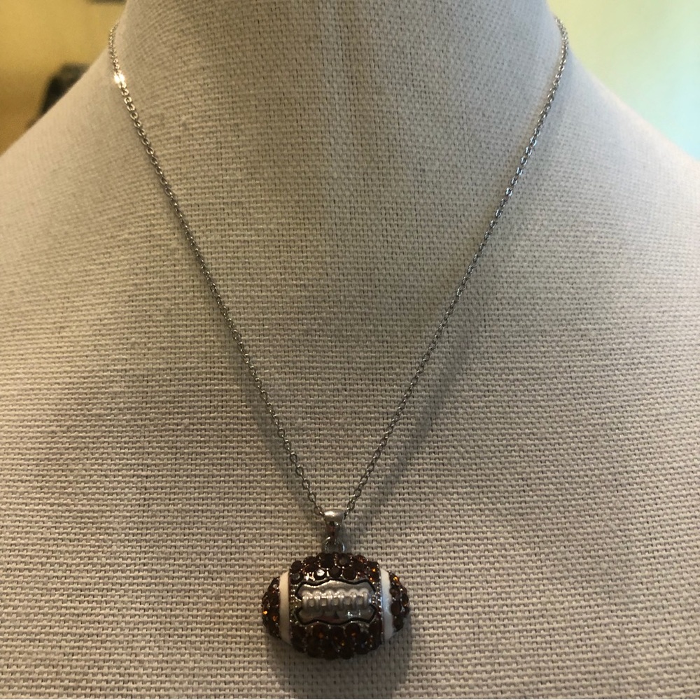 3/$20 Rhinestone Football Necklace - Picture 5 of 7